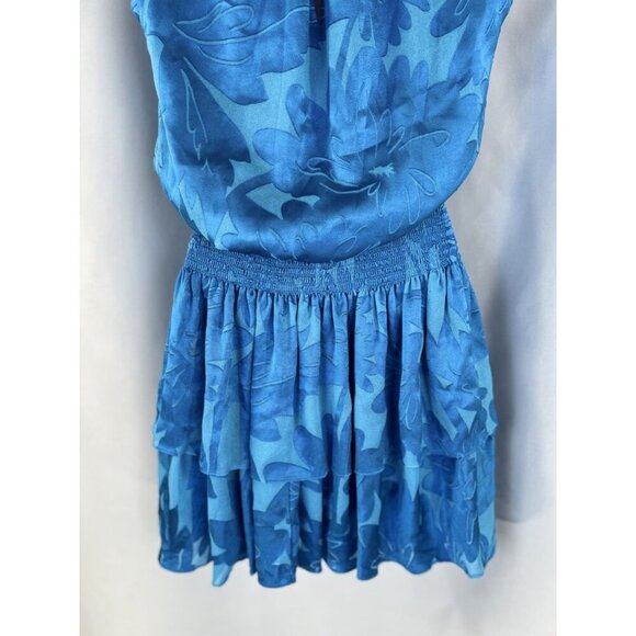 NWT Ramy Brook Blue Dawson Floral Blouson Mini Dress $485 - Picture 9 of 14